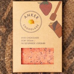 Hvide Chokoladeplade - Jordbær/Sesam