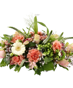 Blomsterdekoration til oval borde