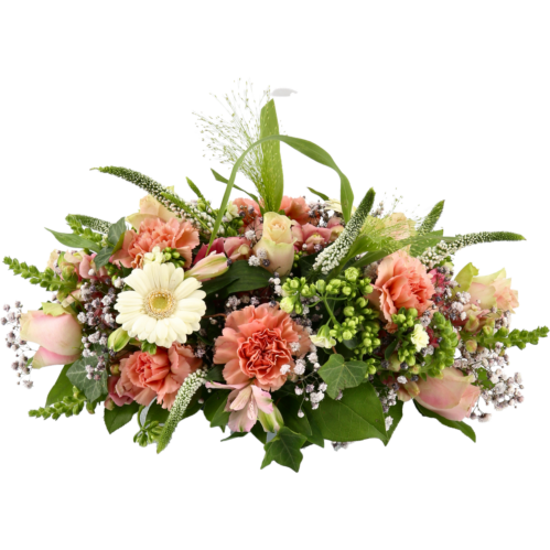Blomsterdekoration til oval borde
