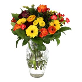 En god bedring blomsterbuket kan indeholde en kombination af farverige og opmuntrende blomster, der kan bringe glæde og positiv energi til modtageren.